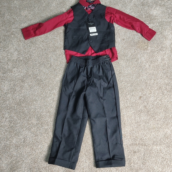 Kids Formal Red and Black Matching Set